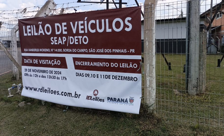 PCPR promove leilão de viaturas em São José dos Pinhais e Apucarana