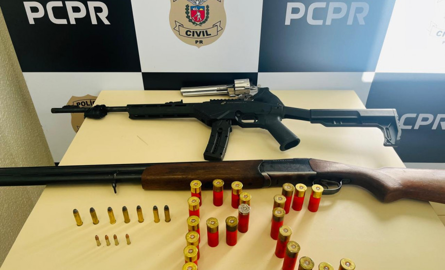 PCPR apreende armas de fogo e munições em Mangueirinha