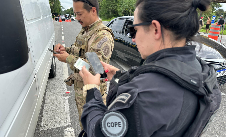 Forças de segurança fazem operação integrada nas rodovias de acesso ao Litoral