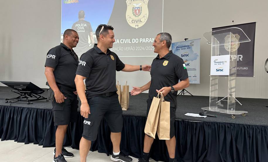 Servidores da PCPR recebem homenagem por produtividade na 1ª fase do Verão Maior Paraná