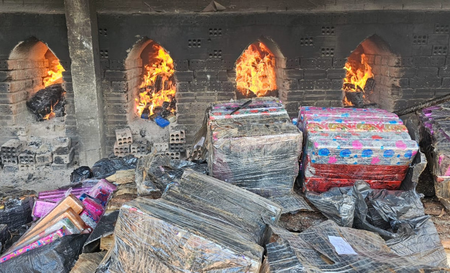 PCPR incinera mais de 2,6 mil quilos de drogas em São José dos Pinhais