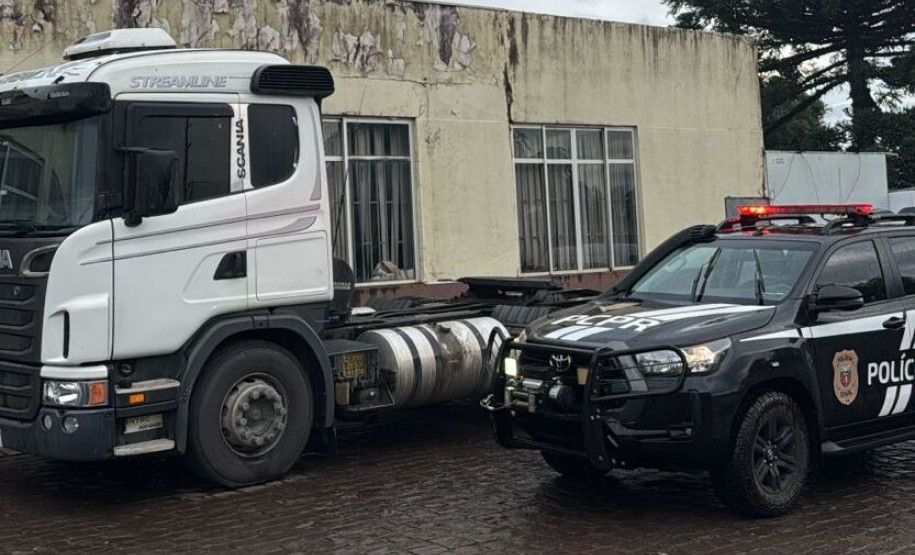PCPR recupera caminhão roubado em menos de 24 horas em Guarapuava