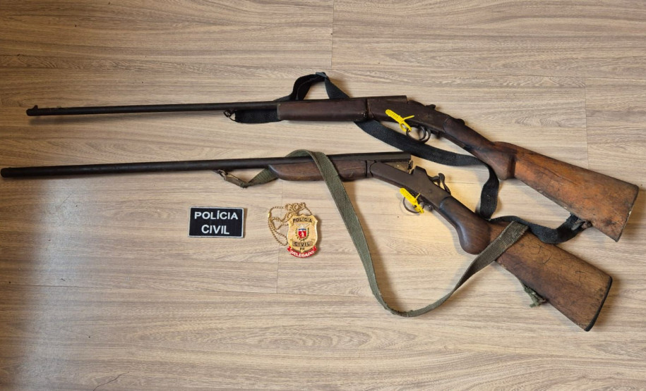 PCPR prende homem em flagrante por posse irregular e apreende armas de fogo em União da Vitória