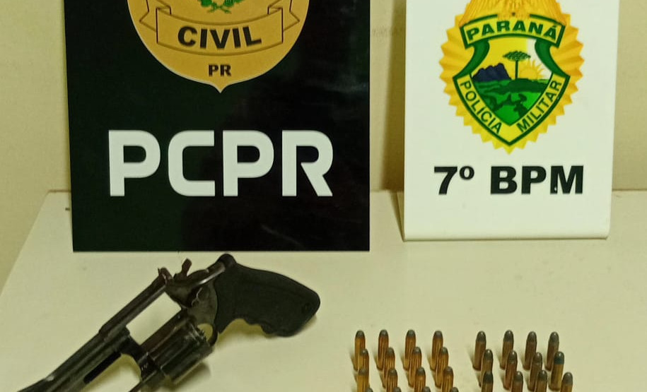 PCPR e PMPR prendem homem por posse ilegal de arma de fogo e porte de drogas em Cidade Gaúcha