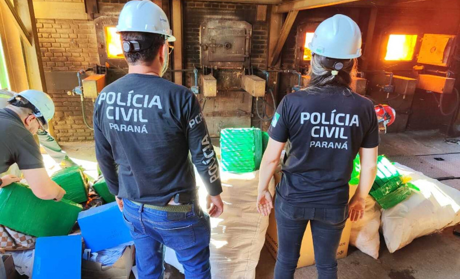 PCPR realiza incineração de mais de 1,6 tonelada de drogas em Campo Mourão