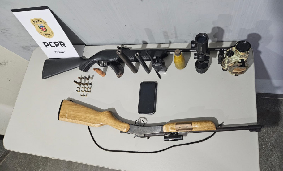 PCPR e PMPR prendem homem em flagrante pela caça de animais silvestres e porte de arma de fogo em Cianorte