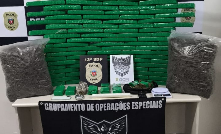 PCPR e GM prendem homem em flagrante com quase 100 quilos de drogas em Ponta Grossa