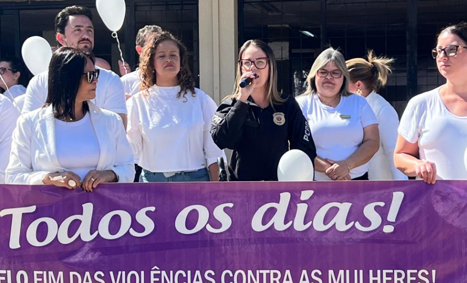 PCPR marca presença na Caminhada do Meio-Dia contra o feminicídio