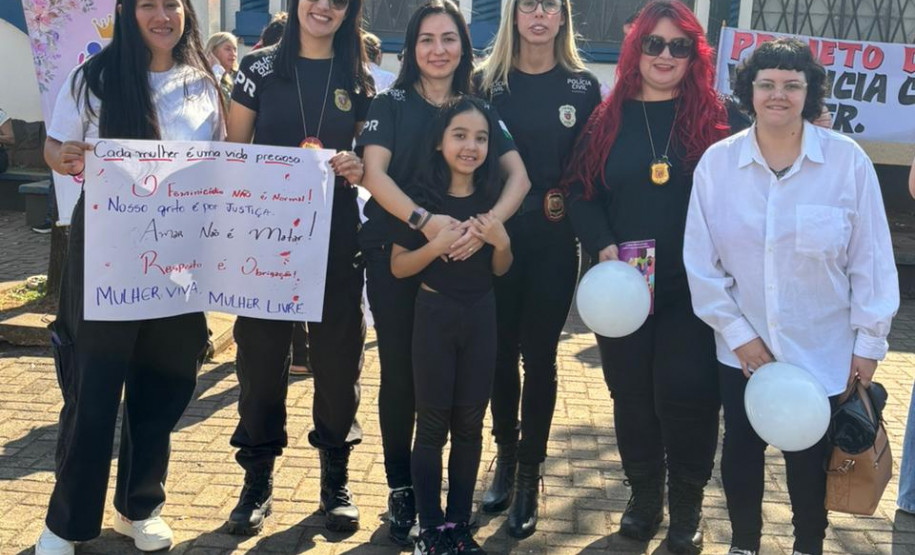 PCPR marca presença na Caminhada do Meio-Dia contra o feminicídio