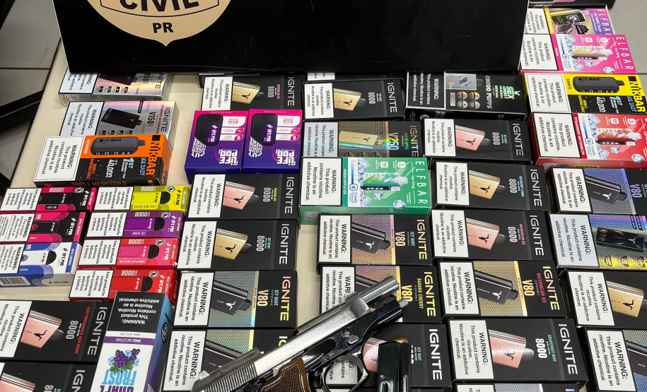 PCPR prende casal por comercialização ilegal de cigarros eletrônicos em Francisco Beltrão
