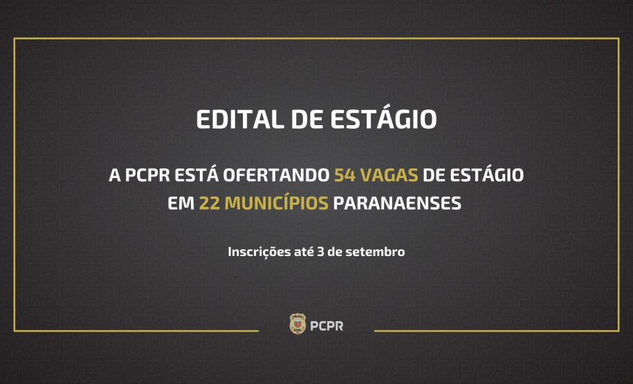PCPR oferta 54 vagas de estágio em 22 municípios paranaenses
