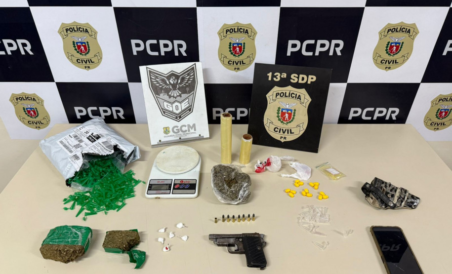 PCPR e GMPR prende homem pelo crime de tráfico de drogas e posse ilegal de arma de fogo em Ponta Grossa
