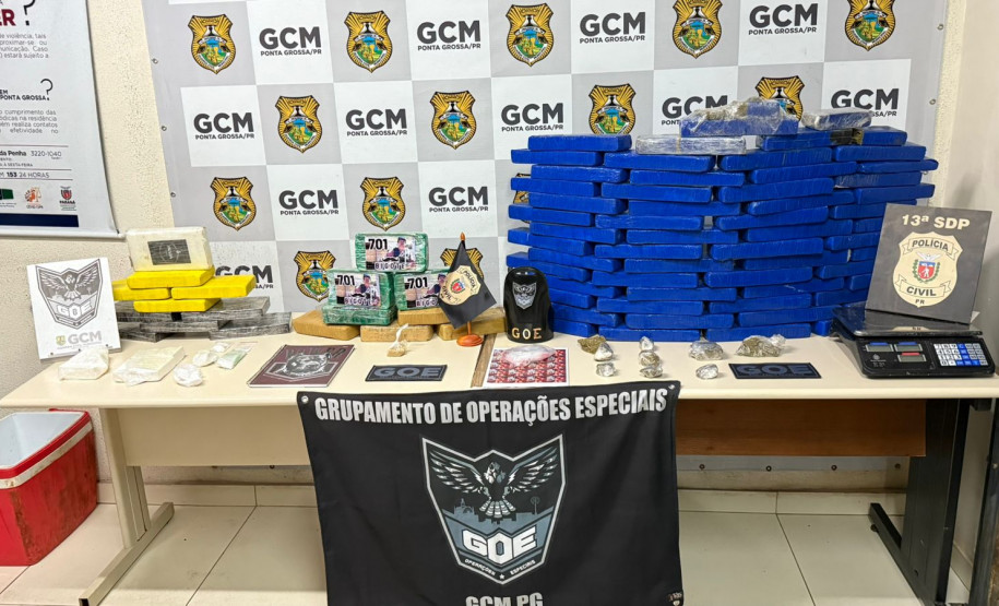 PCPR e GCM prendem dois homens e apreendem mais de 59 quilos de entorpecentes em Ponta Grossa