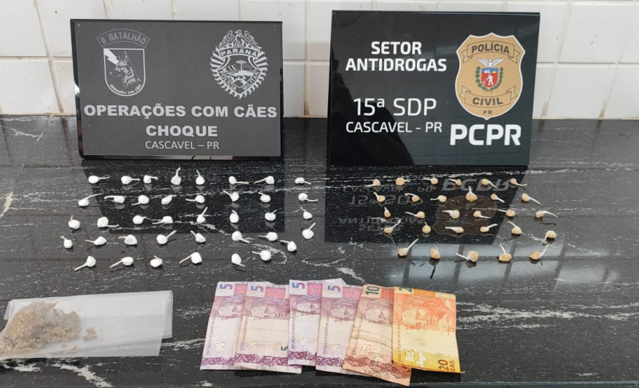 PCPR e PMPR prendem casal em flagrante por tráfico de drogas em Cascavel