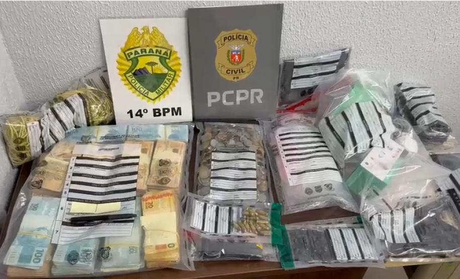 PCPR prende quatro pessoas e apreende arma e R$ 145 mil em Foz do Iguaçu
