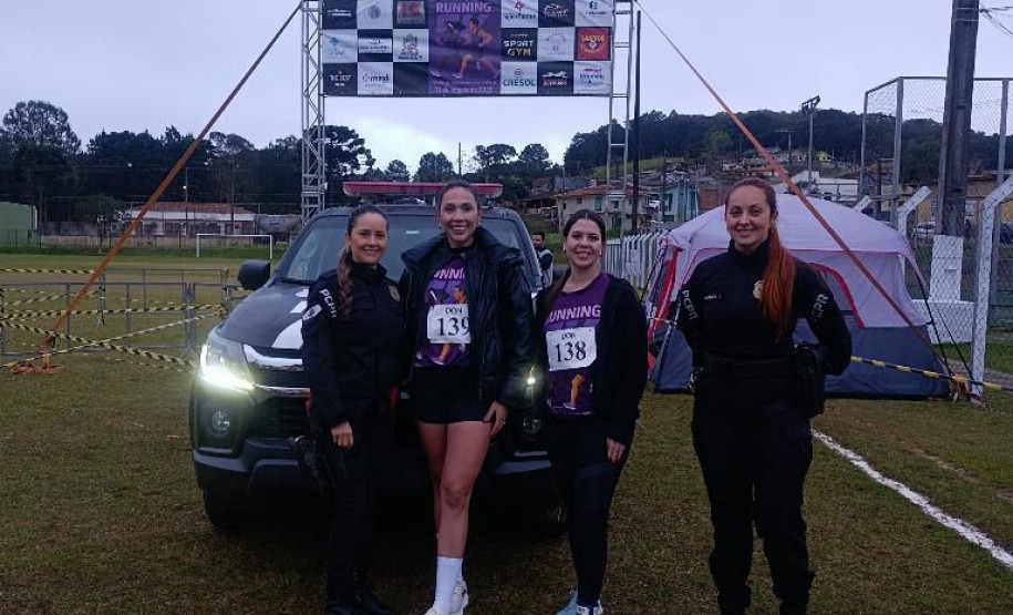 PCPR realiza segurança durante a corrida do combate a violência da mulher em Bocaiúva do Sul
