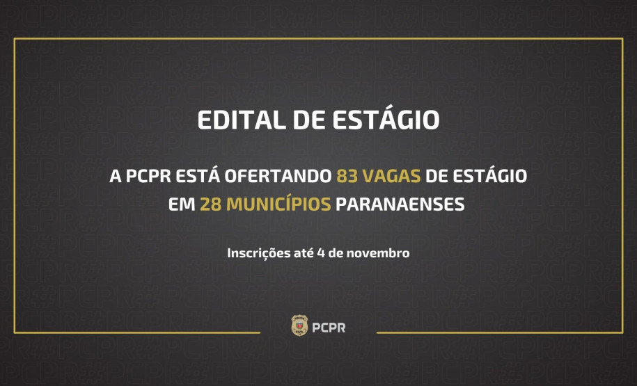 PCPR oferta 83 vagas de estágio em 28 municípios paranaenses