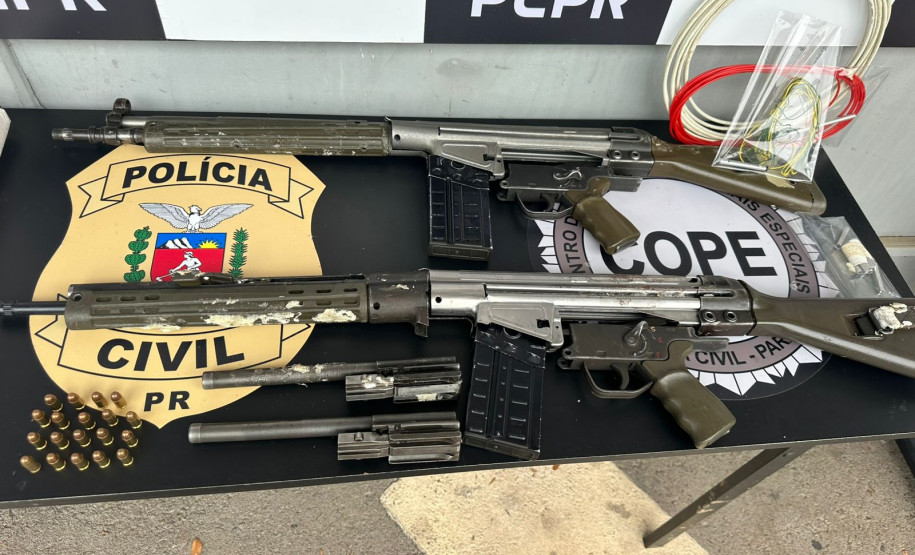 PCPR apreende cerca de 30 quilos de explosivos e armas de fogo em Piraquara