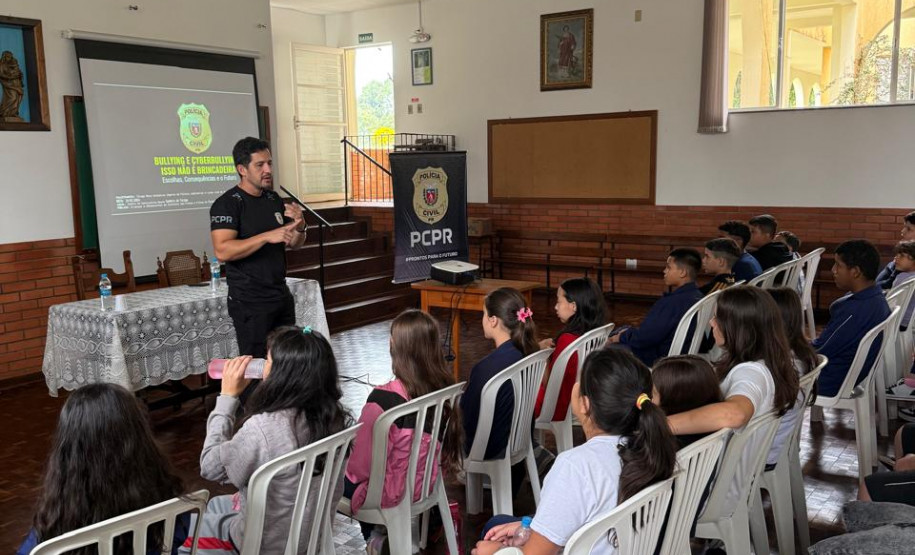 PCPR ministra palestra sobre bullying e cyberbullying em instituto de Ponta Grossa