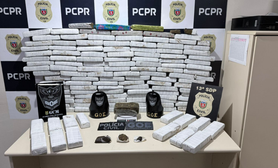 PCPR e GCM apreendem 100kg de entorpecentes em Ponta Grossa