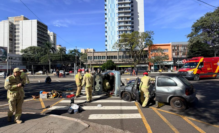 Maio Amarelo: forças de segurança realizam simulado de sinistro de trânsito em Maringá