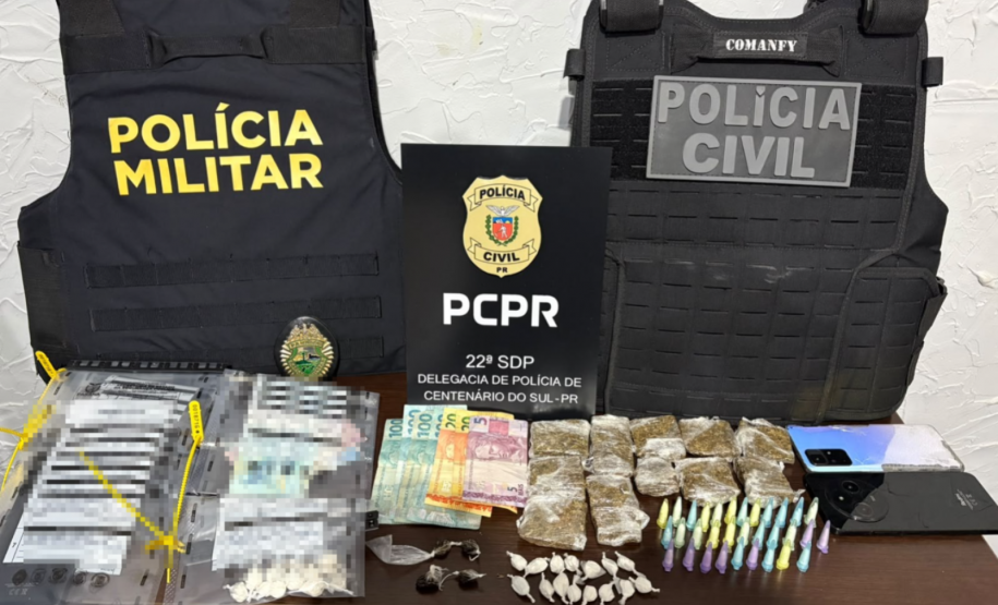 PCPR e PMPR prendem quatro pessoas em operação contra o tráfico de drogas em Centenário do Sul e Cafeara