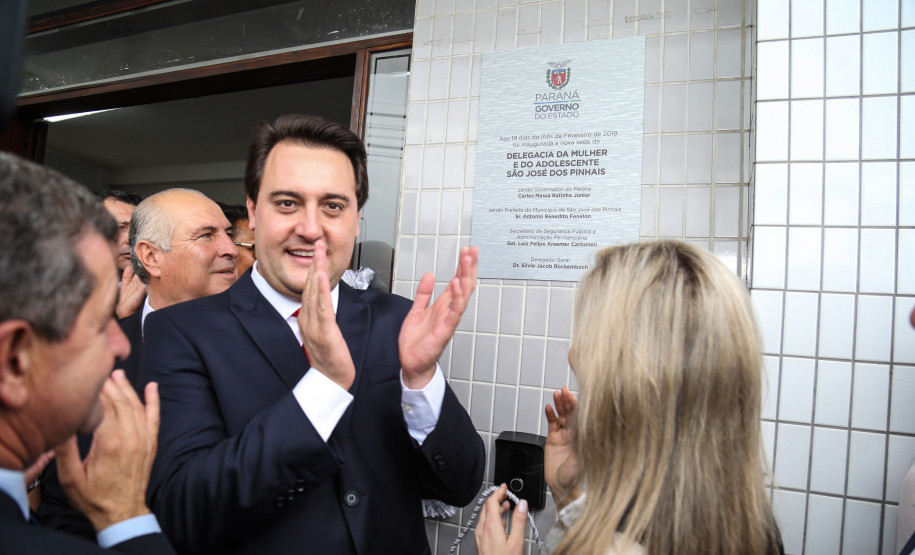 O governador Carlos Massa Ratinho Junior inaugura nesta ter&ccedil;a-feira (19), a nova sede da Delegacia da Mulher e do Adolescente de S&atilde;o Jos&eacute; dos Pinhais, na Regi&atilde;o Metropolitana de Curitiba. Curitiba, 19/02/2019 - Foto: Geraldo Bubniak/ANPr