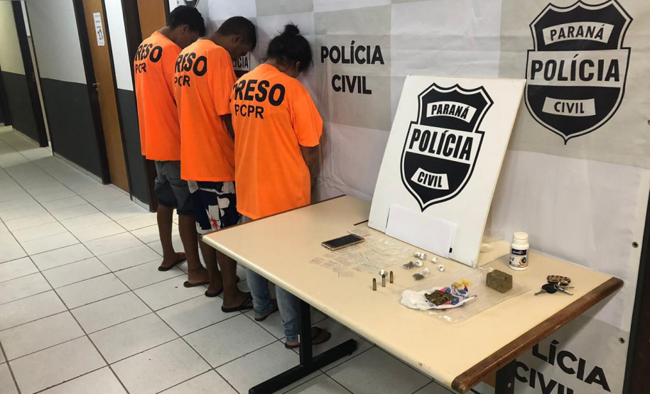 PCPR prende três pessoas em flagrante por tráfico de drogas em Colombo