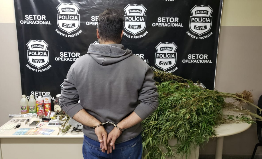 PCPR prende suspeito de tráfico de drogas e apreende pés de maconha e pontos de LSD em Ponta Grossa