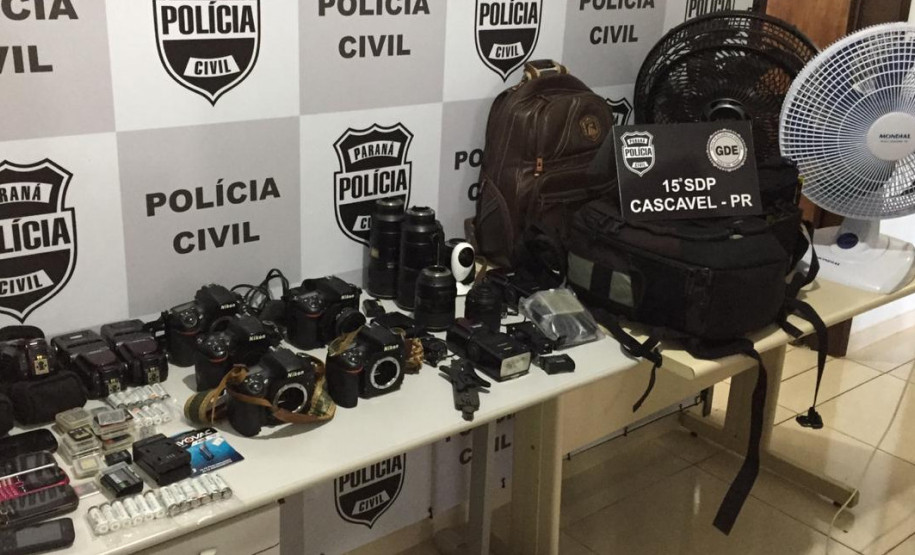 PCPR recupera equipamentos fotográficos avaliados em R$70 mil e prende suspeito em Cascavel --