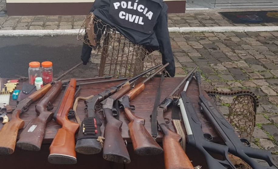 PCPR apreende 11 armas em ação de combate a crimes ambientais em Bituruna