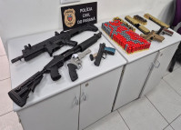 PCPR apreende seis armas de fogo e mais de 750 munições durante investigação de violência doméstica em Curitiba